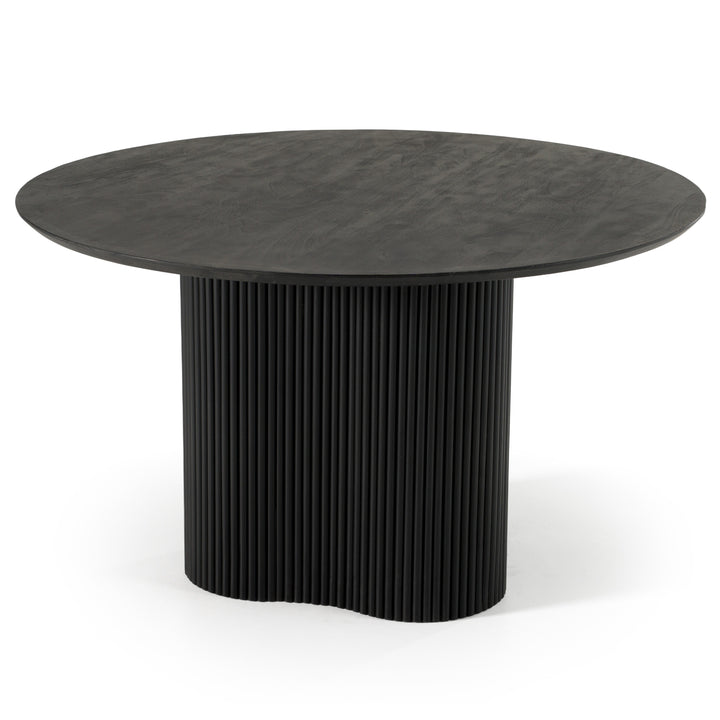 Myra - Modern Black Wood Round Dining Table