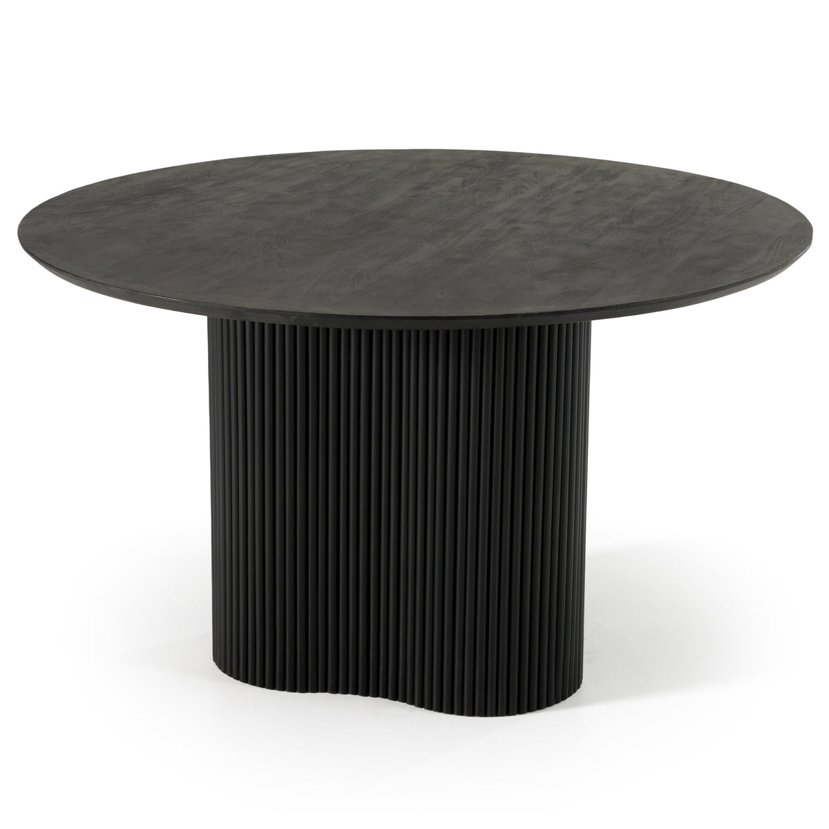 Myra - Modern Black Wood Round Dining Table - View 2