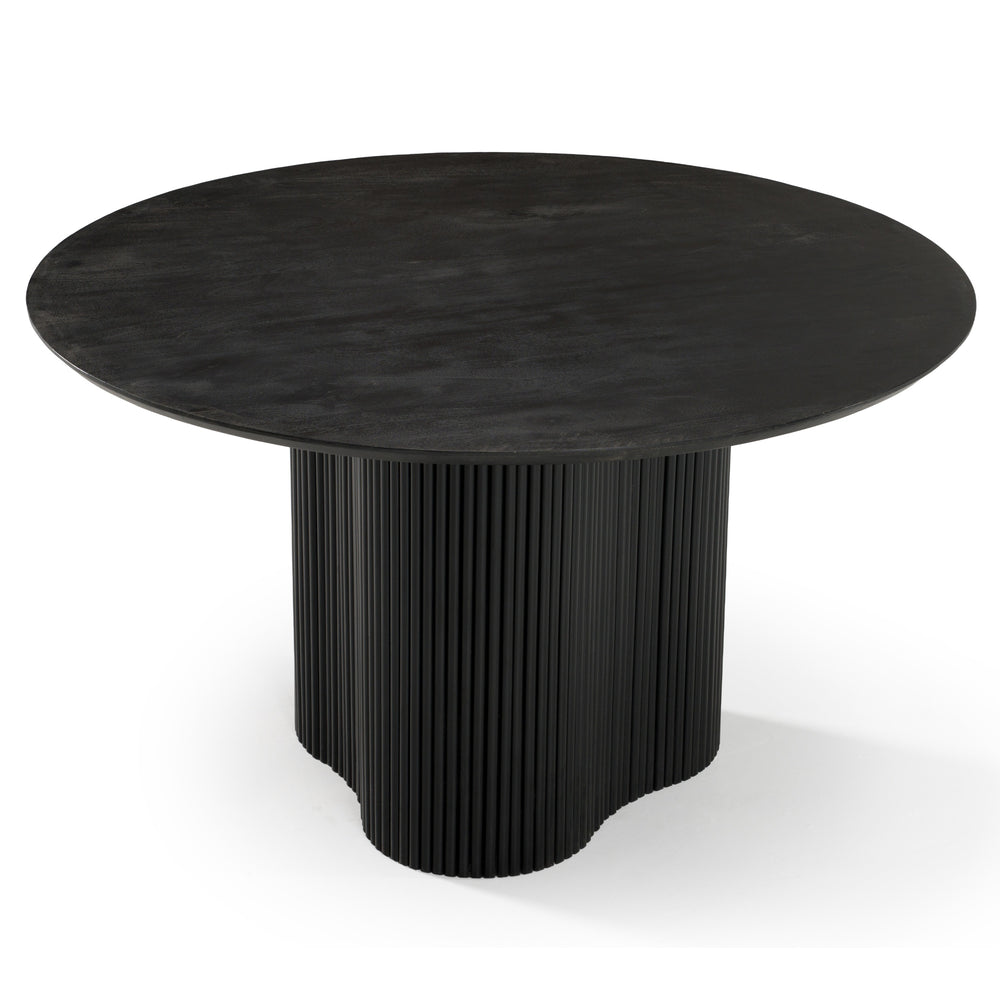 Myra - Modern Black Wood Round Dining Table - View 3