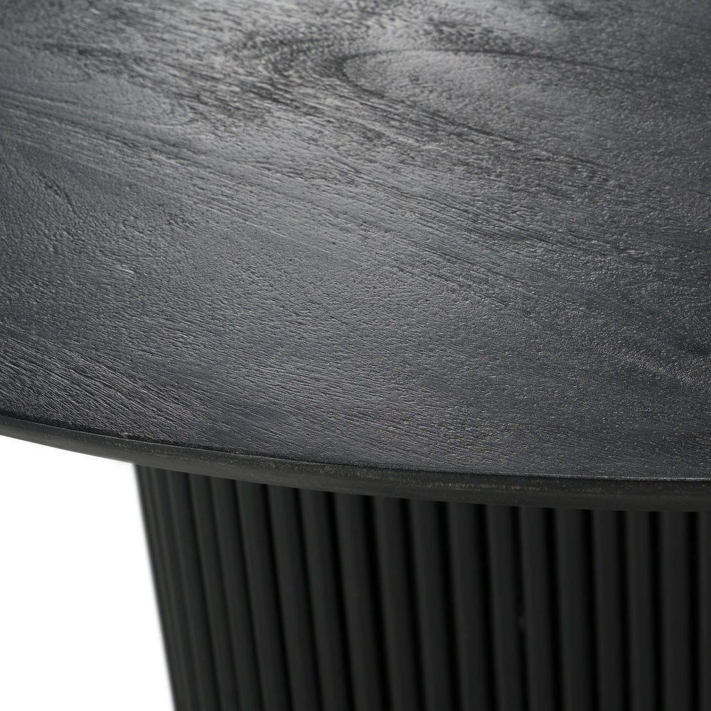 Myra - Modern Black Wood Round Dining Table - View 4
