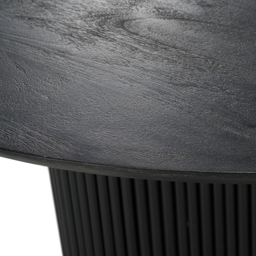 Myra - Modern Black Wood Round Dining Table