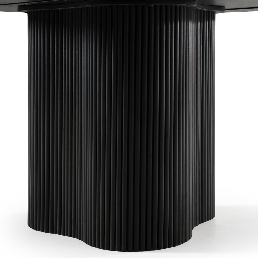 Myra - Modern Black Wood Round Dining Table