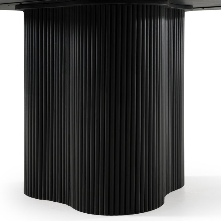Myra - Modern Black Wood Round Dining Table