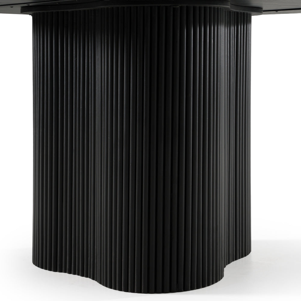 Myra - Modern Black Wood Round Dining Table - View 5