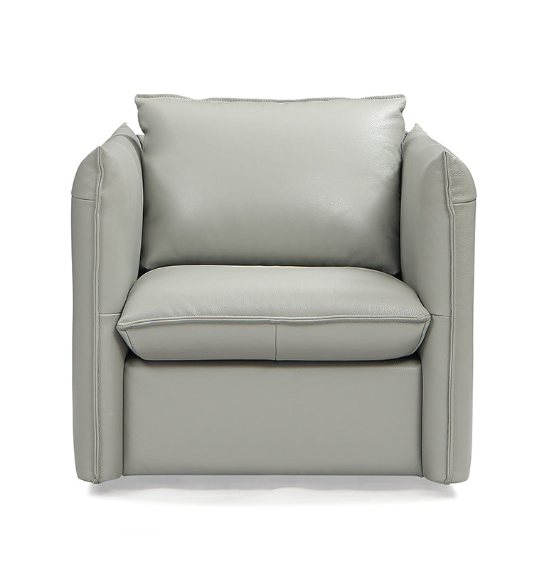 Tamworth Modern Grey Leather Swivel Chair