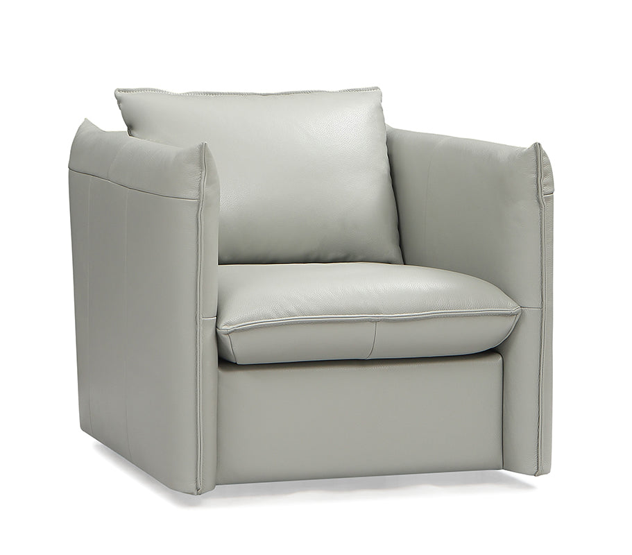 Tamworth Modern Grey Leather Swivel Chair