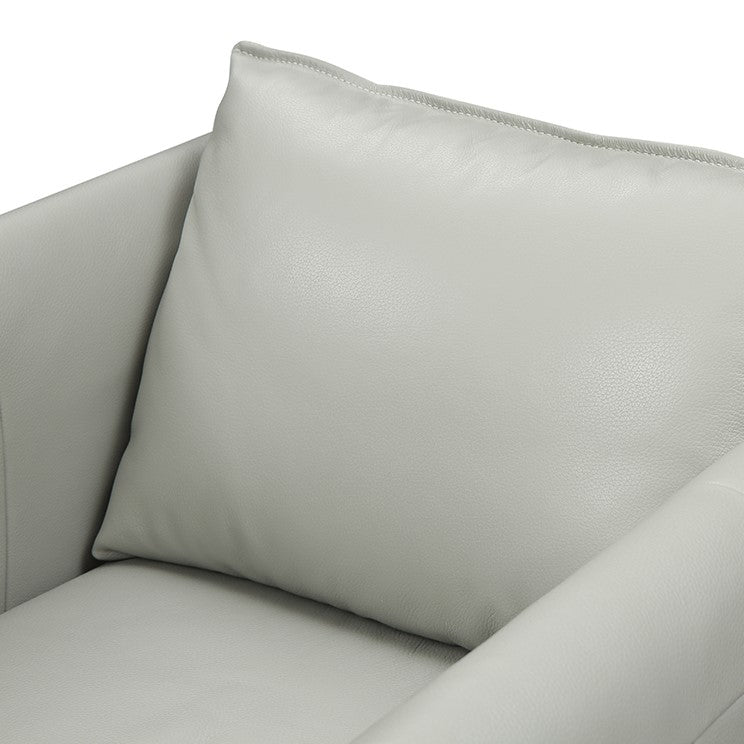 Tamworth Modern Grey Leather Swivel Chair - View 4