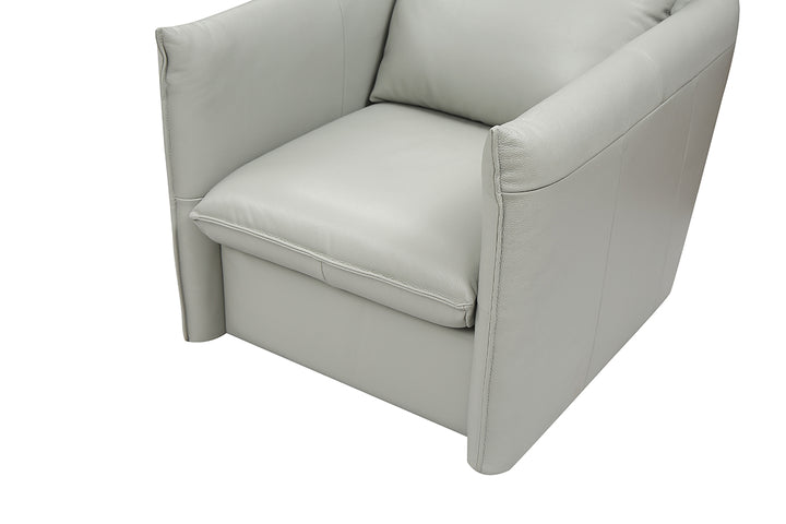 Tamworth Modern Grey Leather Swivel Chair
