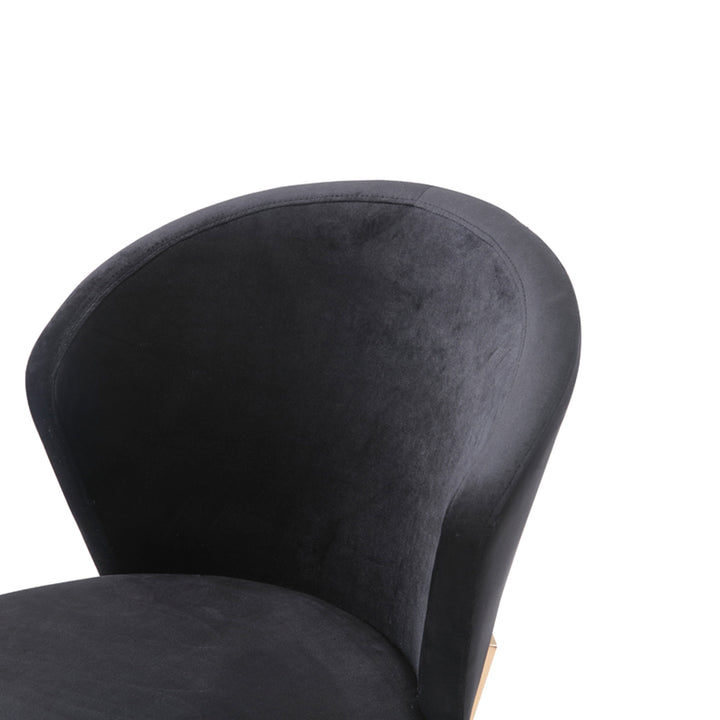 Nadia Modern Black Velvet &amp; Rosegold Dining Chair (Set of 2)