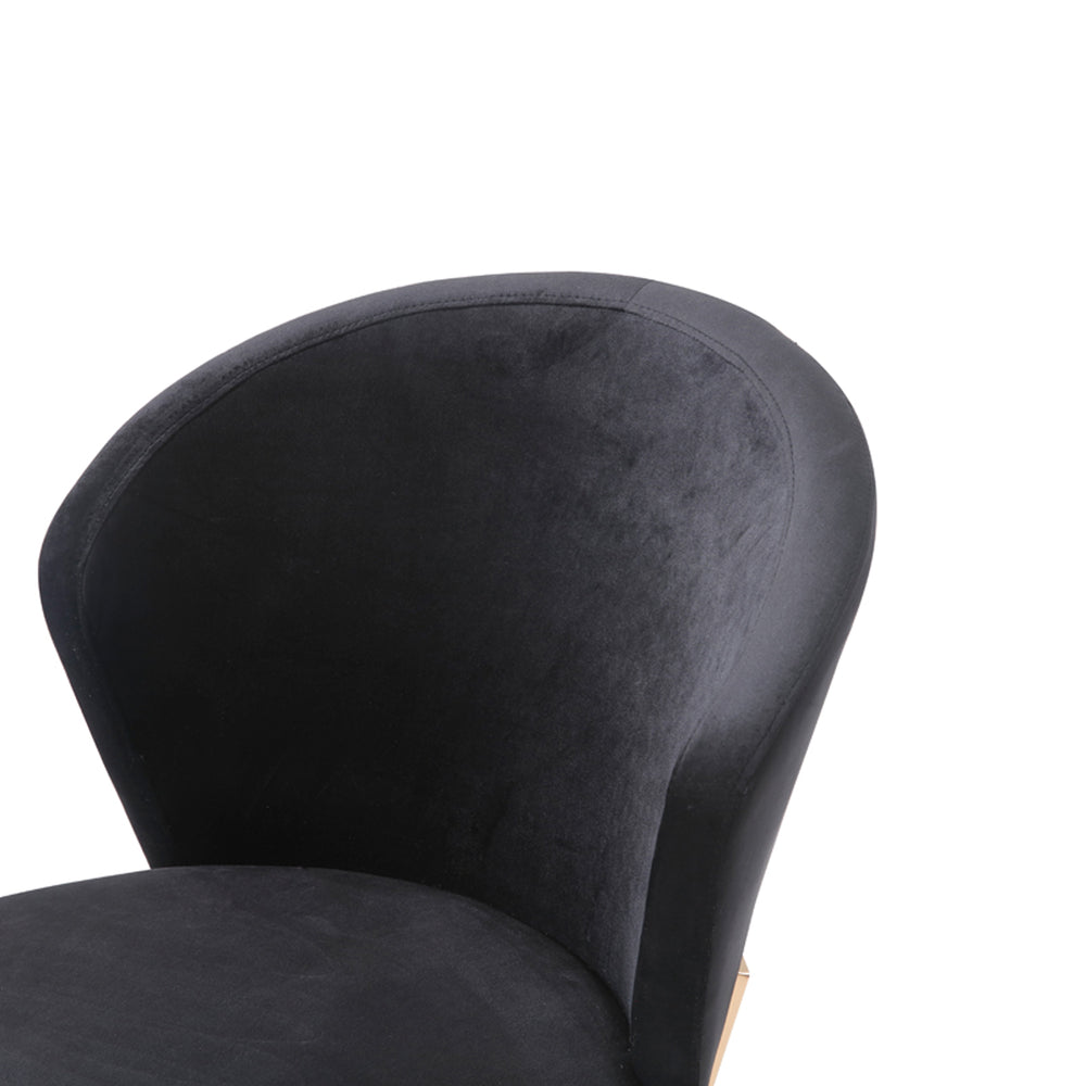 Nadia Modern Black Velvet & Rosegold Dining Chair (Set of 2) - View 9