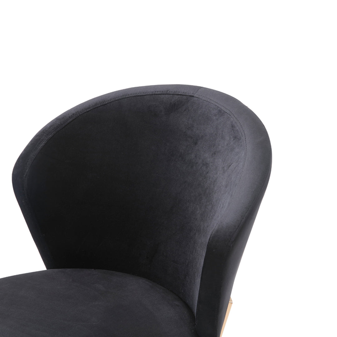 Nadia Modern Black Velvet & Rosegold Dining Chair (Set of 2)