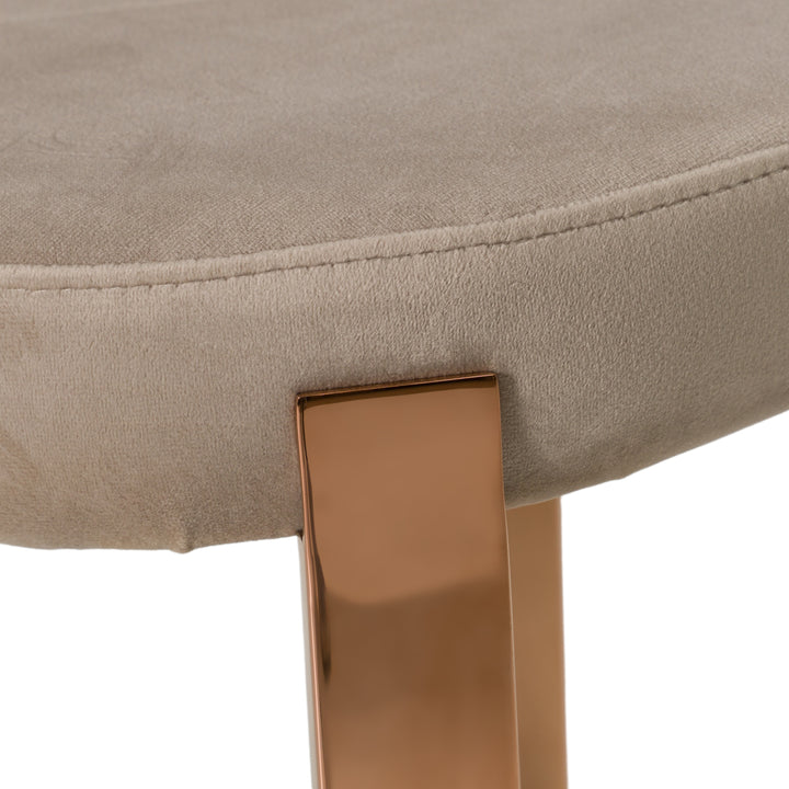 Nadia - Modern Beige Velvet  and  Rosegold Dining Chair 