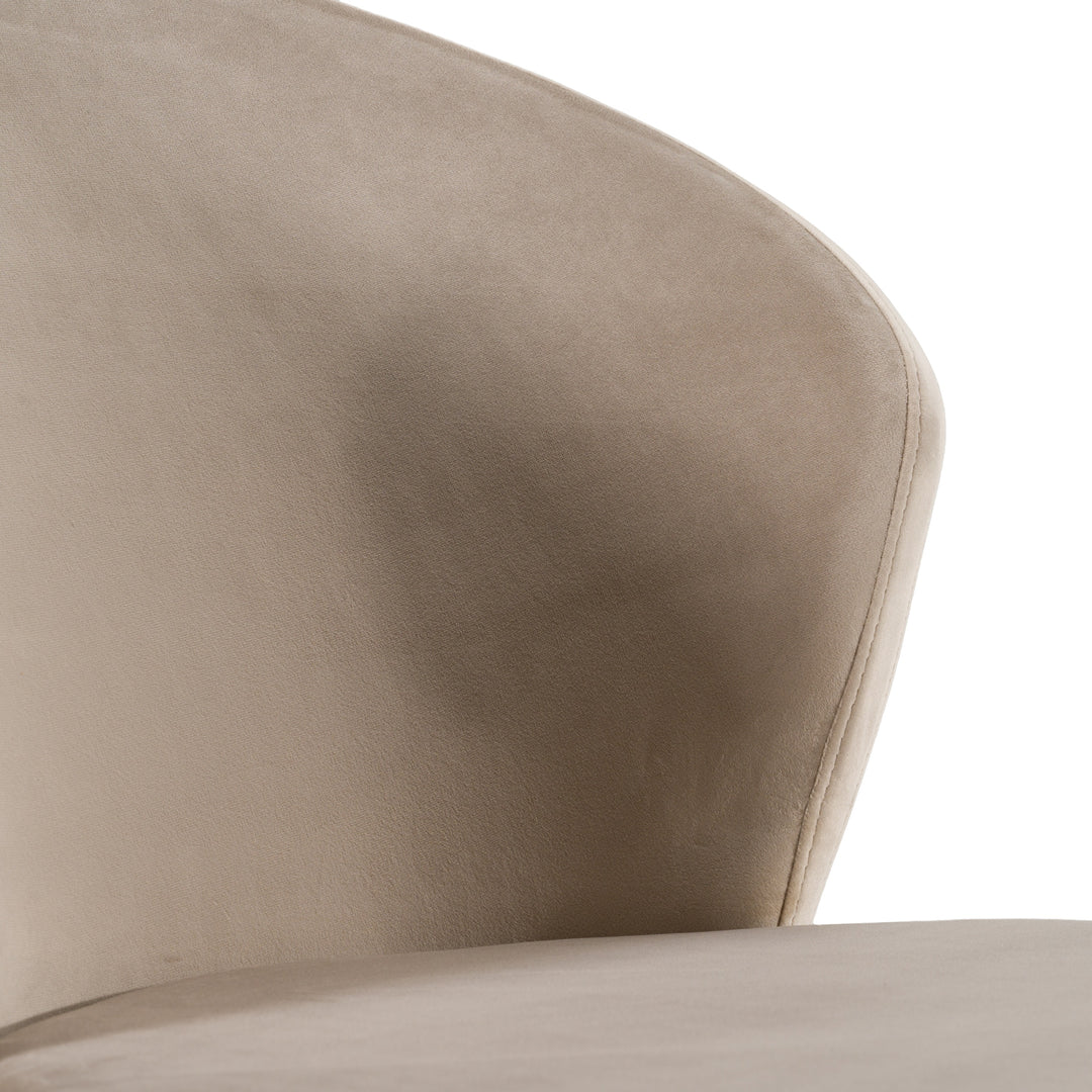 Nadia  Modern Beige Velvet & Rosegold Dining Chair (Set of 2)