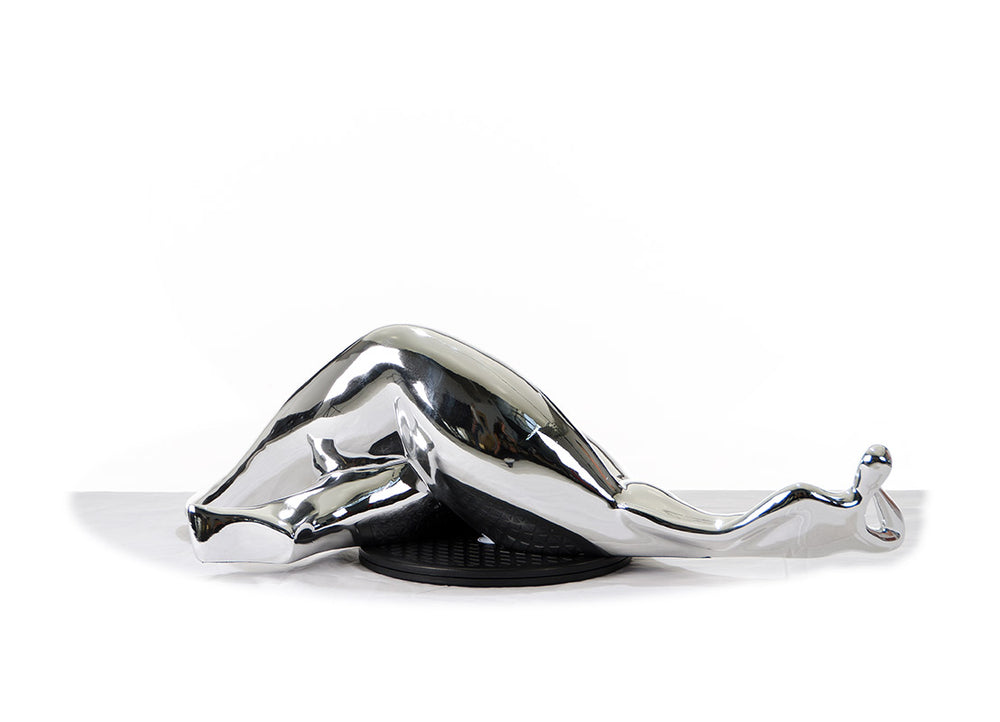 SZ0228 Modern Silver Napping Lady Sculpture