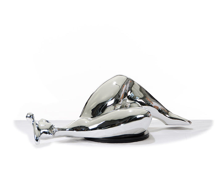 SZ0228 Modern Silver Napping Lady Sculpture