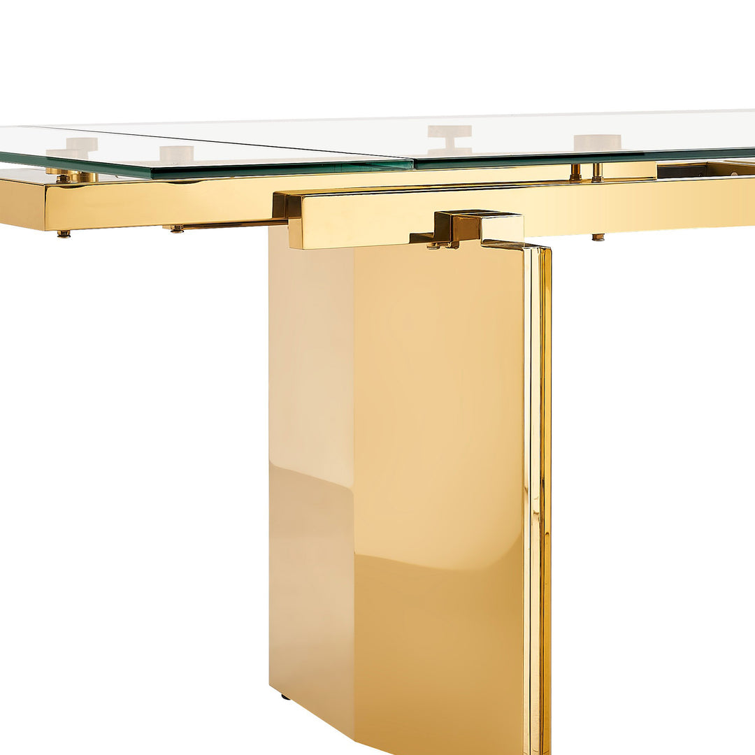 Nassim - Glam Glass Extendable Dining Table