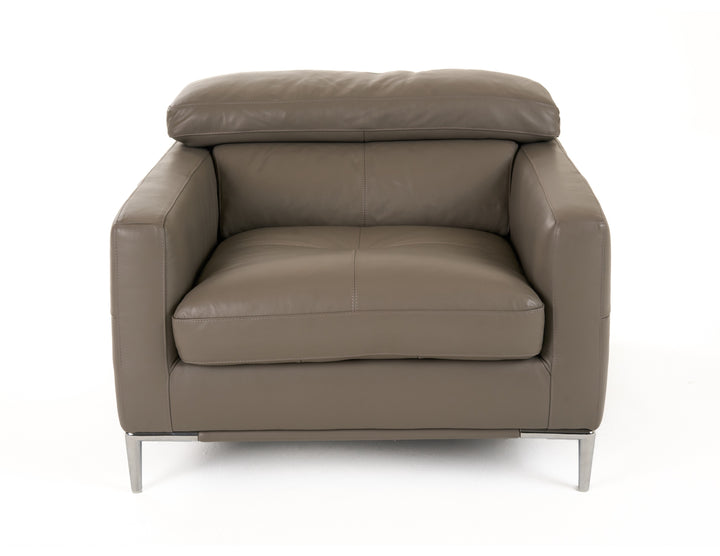 Natalia - Modern Dark Grey Leather Chair