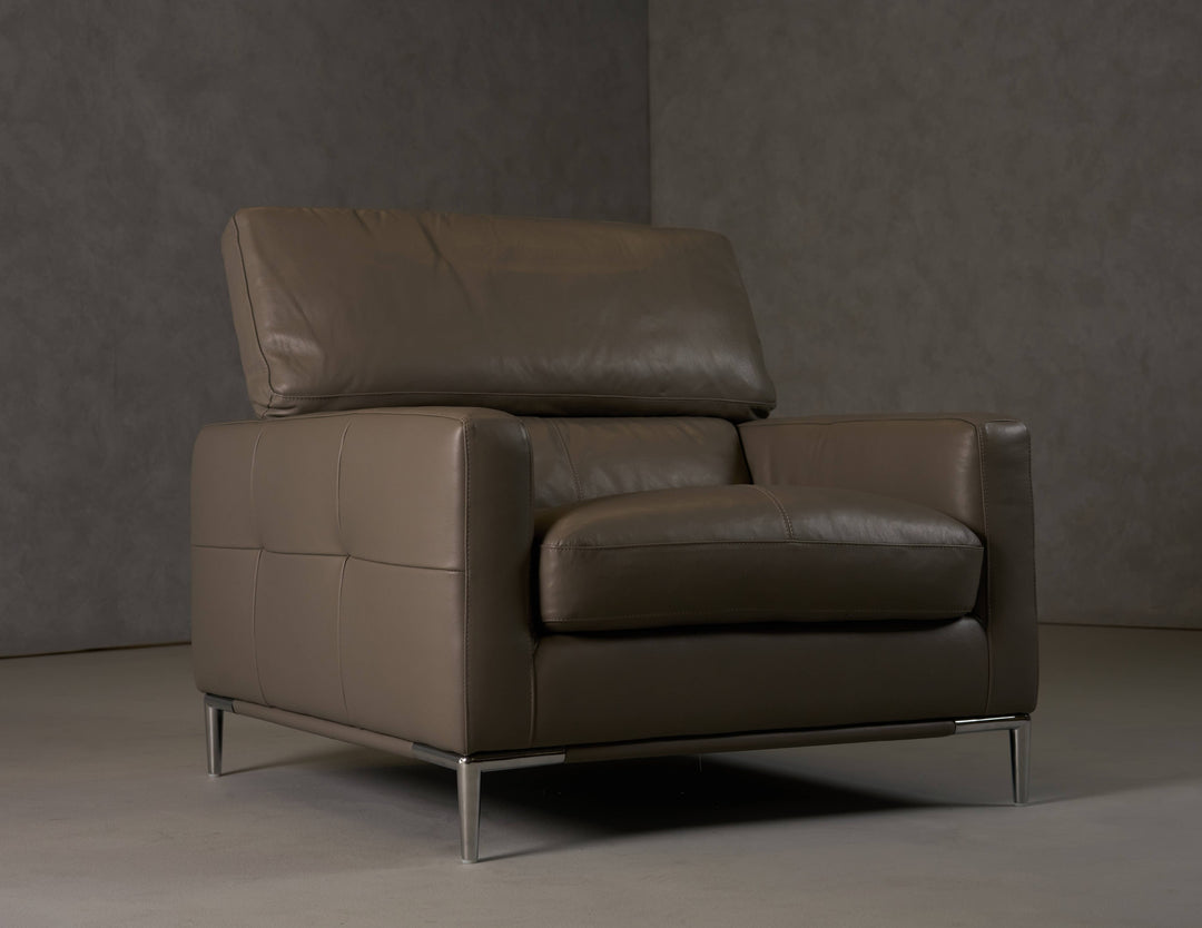 Natalia - Modern Dark Grey Leather Chair