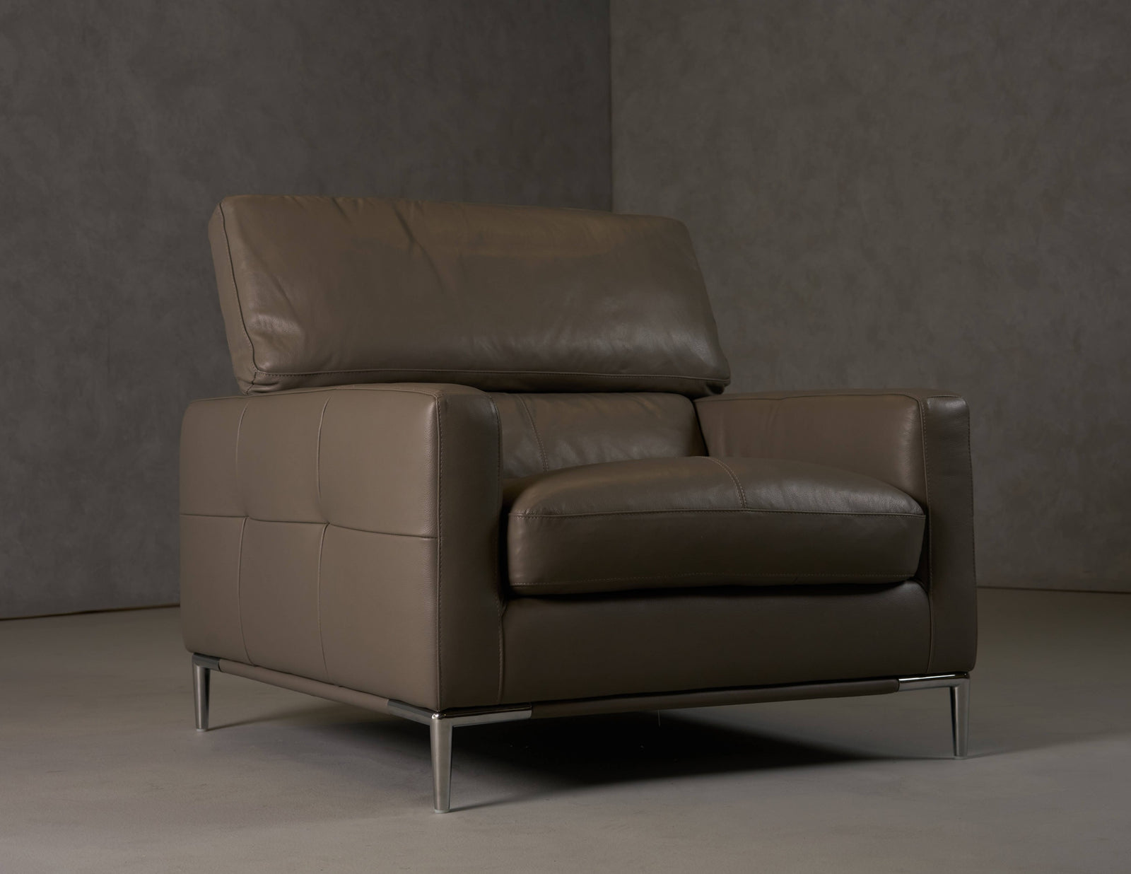 Natalia - Modern Dark Grey Leather Chair