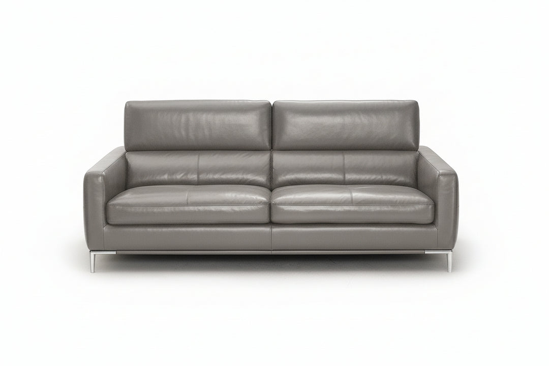 Natalia - Modern Dark Grey Leather Sofa