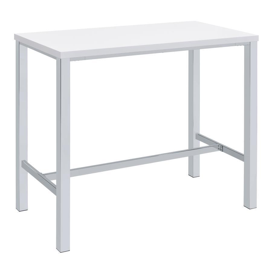 Natividad - 5 Piece Pub Height Bar Table Set - White High Gloss 5 - Piece Dining Room Set modern furniture Contempo Furniture