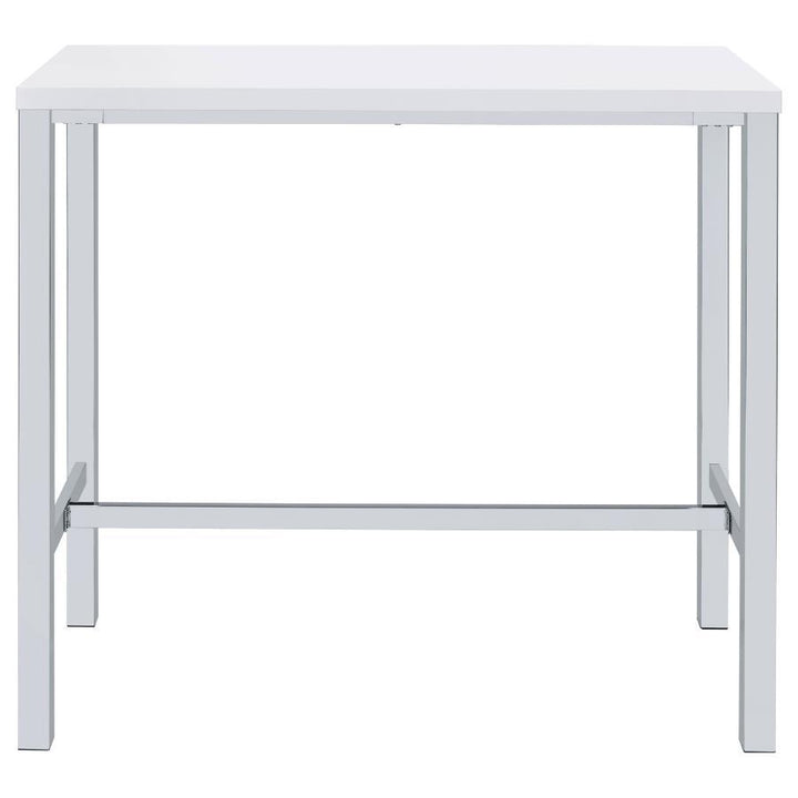 Natividad - 5 Piece Pub Height Bar Table Set - White High Gloss 5 - Piece Dining Room Set modern furniture Contempo Furniture