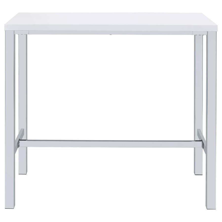Natividad - 5 Piece Pub Height Bar Table Set - White High Gloss 5 - Piece Dining Room Set modern furniture Contempo Furniture