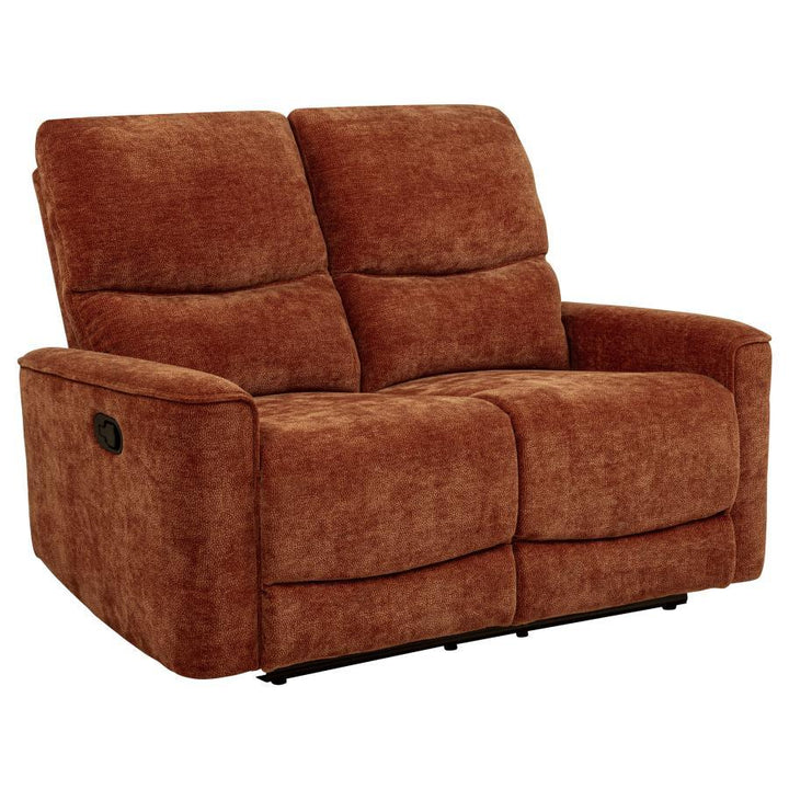 Navarro - 2 Piece Upholstered Reclining Sofa Set - Burnt Orange Reclining Sofa &amp; Loveseat modern furniture Contempo Furniture