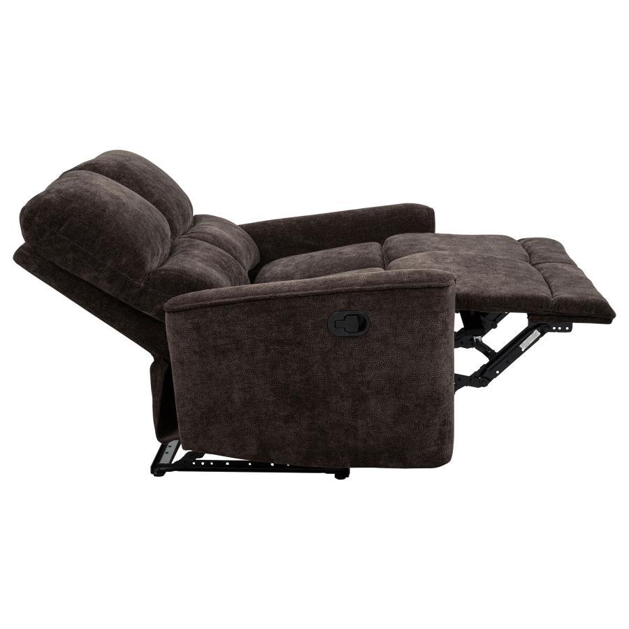 Navarro - 2 Piece Upholstered Reclining Sofa Set - Dark Brown Reclining Sofa & Loveseat modern furniture Contempo Furniture