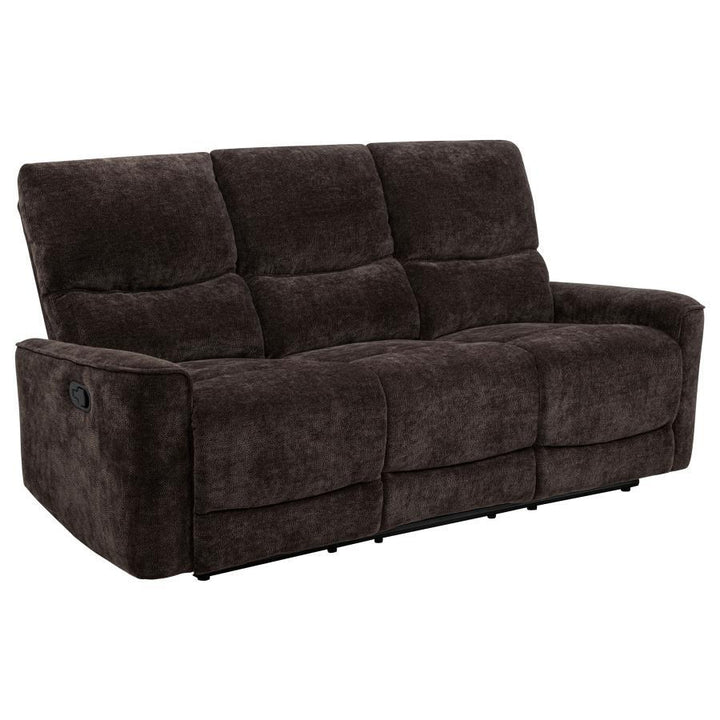 Navarro - 2 Piece Upholstered Reclining Sofa Set - Dark Brown Reclining Sofa &amp; Loveseat modern furniture Contempo Furniture