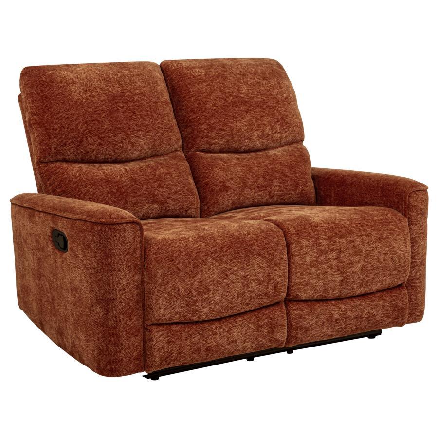 Navarro - 3 Piece Upholstered Reclining Sofa Set - Burnt Orange 3 - Piece Living Room Set modern furniture Contempo Furniture