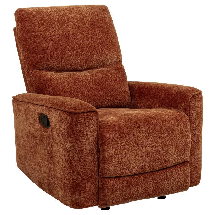 Navarro - 3 Piece Upholstered Reclining Sofa Set - Burnt Orange 3 - Piece Living Room Set modern furniture Contempo Furniture
