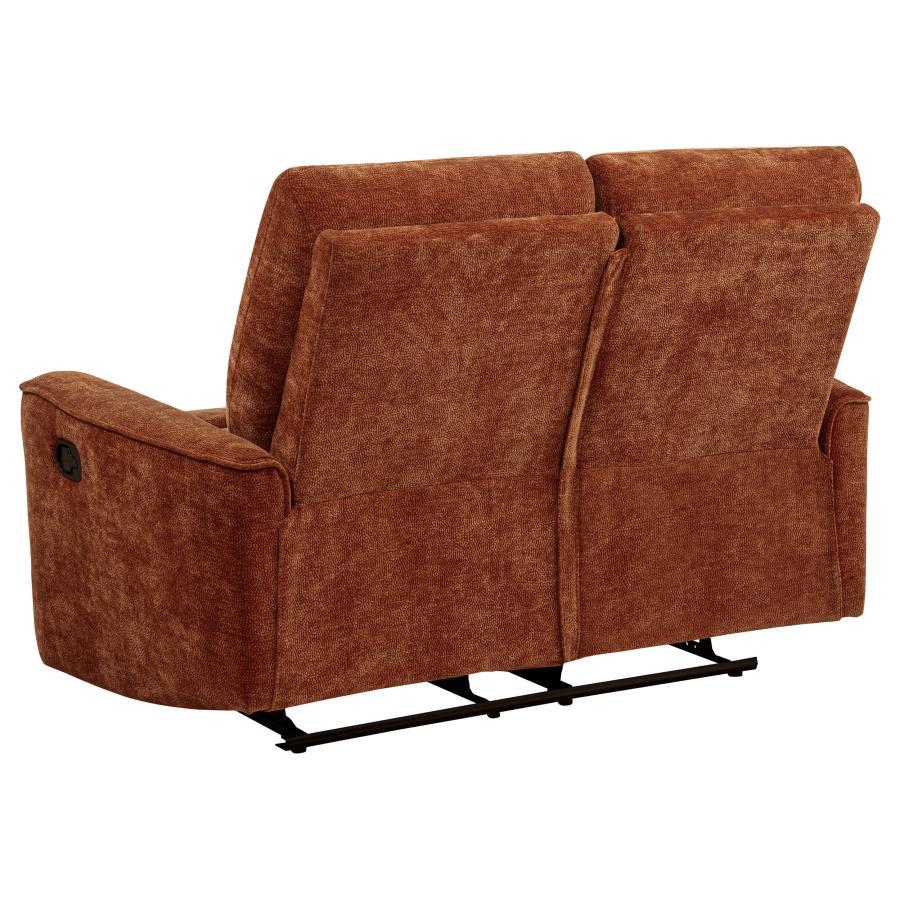 Navarro - 3 Piece Upholstered Reclining Sofa Set - Burnt Orange 3 - Piece Living Room Set modern furniture Contempo Furniture