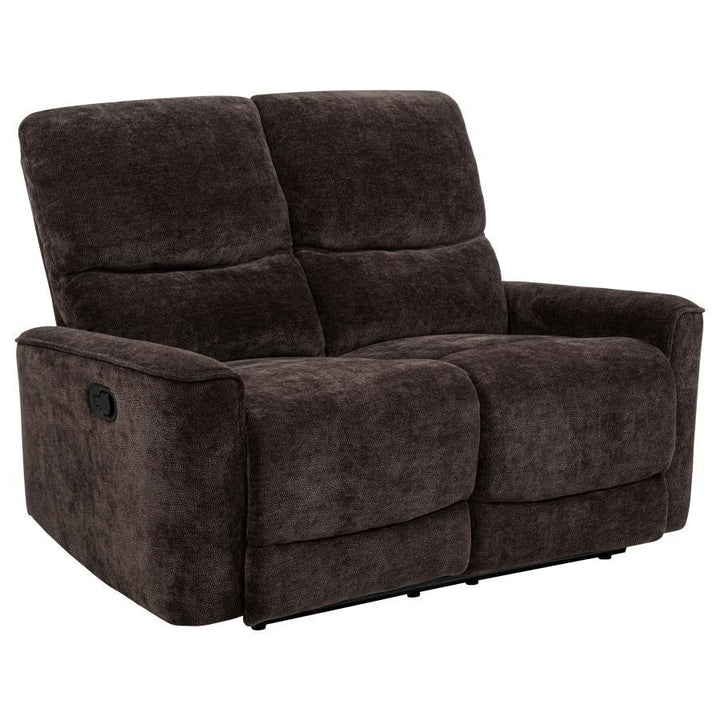 Navarro - 3 Piece Upholstered Reclining Sofa Set - Dark Brown 3 - Piece Living Room Set modern furniture Contempo Furniture