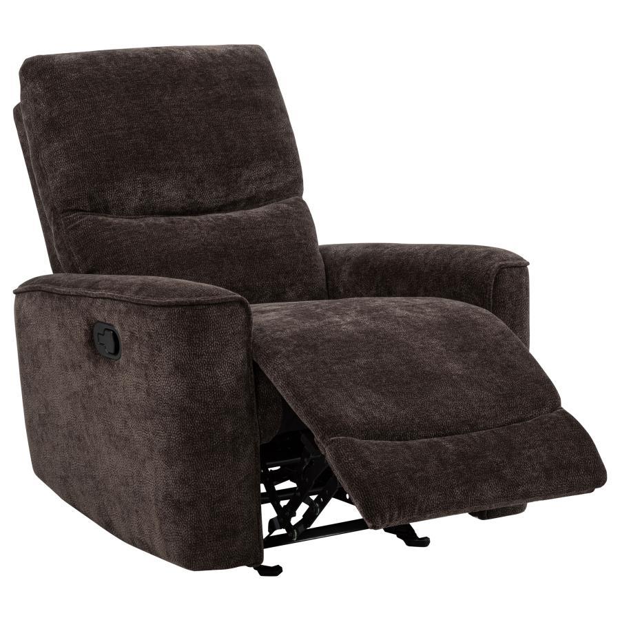 Navarro - Chenille Upholstered Glider Recliner - Dark Brown Glider Chair modern furniture Contempo Furniture