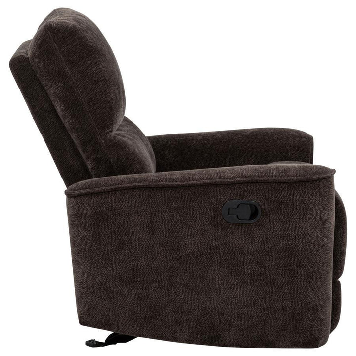 Navarro - Chenille Upholstered Glider Recliner - Dark Brown Glider Chair modern furniture Contempo Furniture