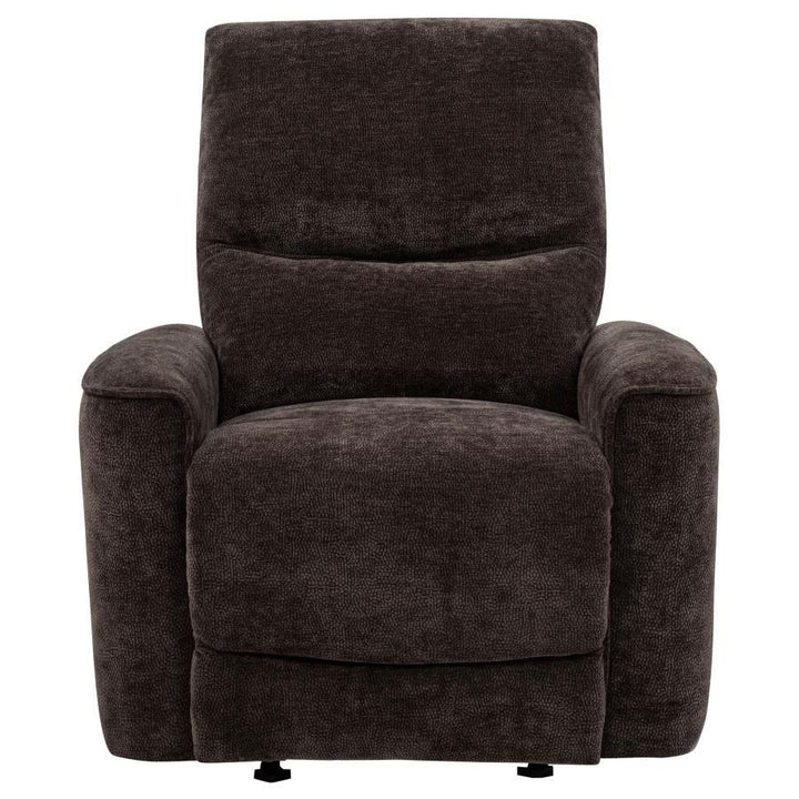 Navarro - Chenille Upholstered Glider Recliner - Dark Brown Glider Chair modern furniture Contempo Furniture