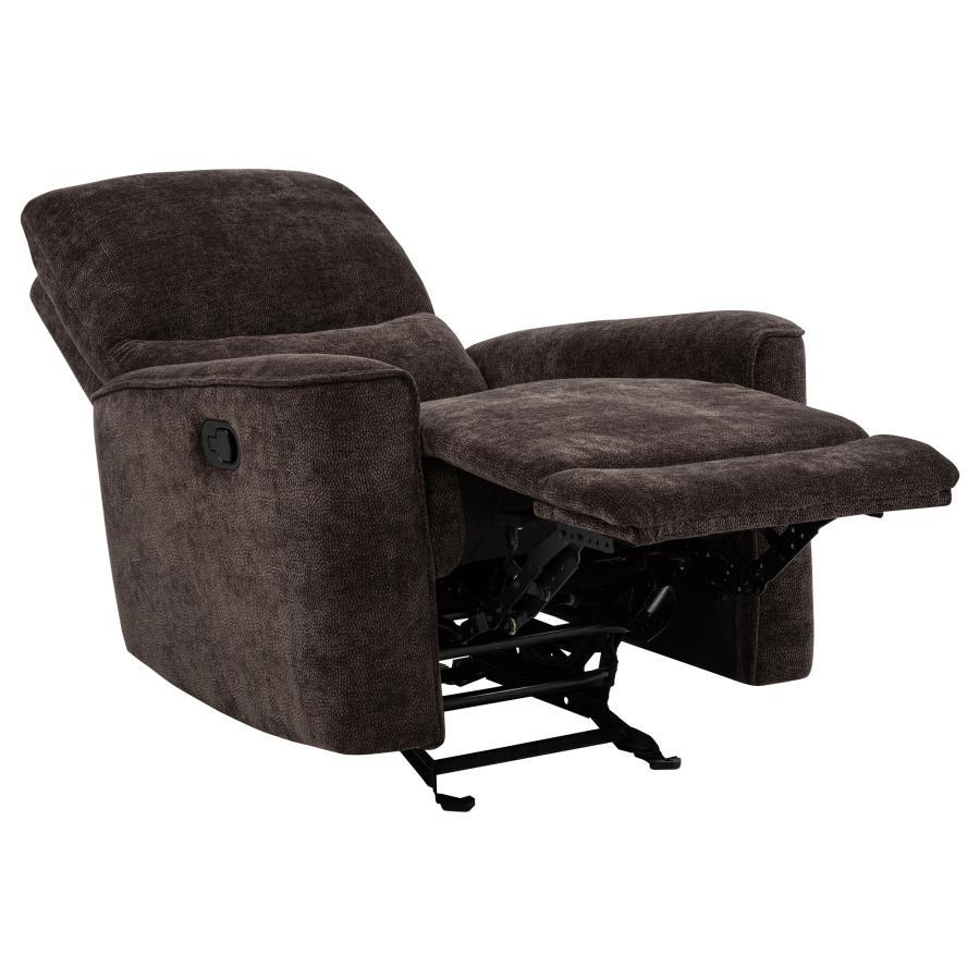 Navarro - Chenille Upholstered Glider Recliner - Dark Brown Glider Chair modern furniture Contempo Furniture