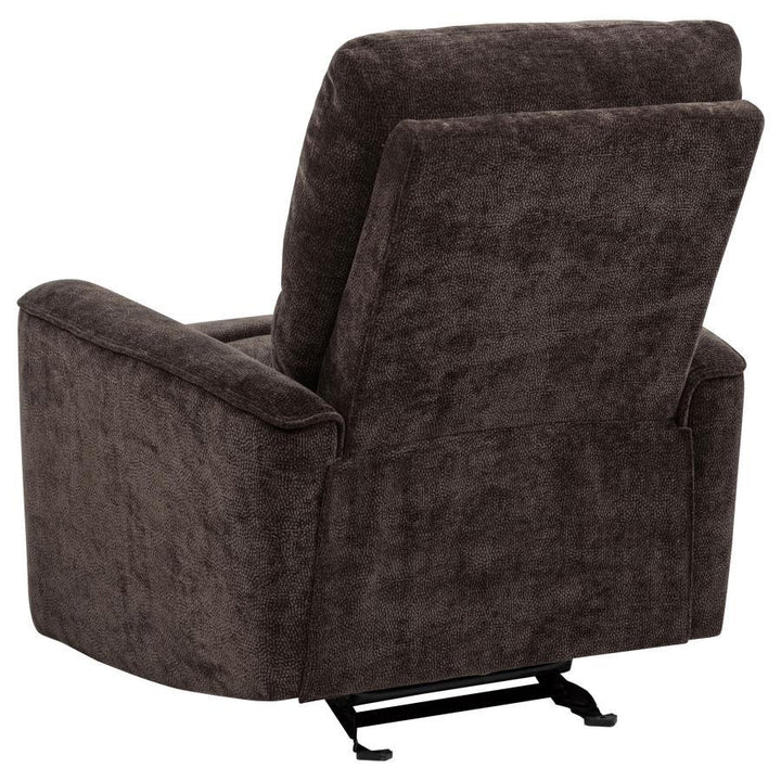 Navarro - Chenille Upholstered Glider Recliner - Dark Brown Glider Chair modern furniture Contempo Furniture