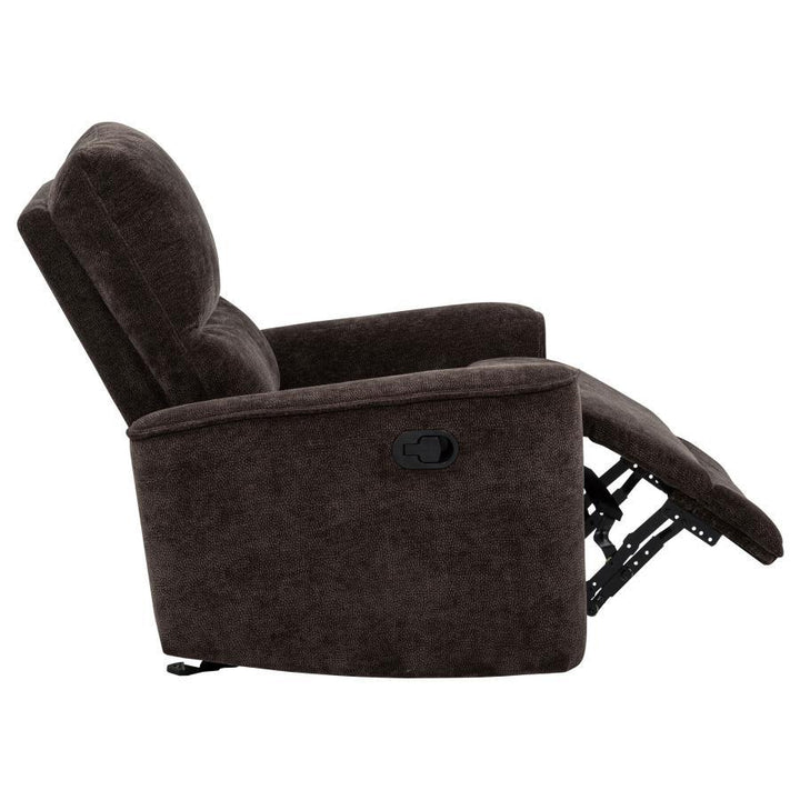 Navarro - Chenille Upholstered Glider Recliner - Dark Brown Glider Chair modern furniture Contempo Furniture
