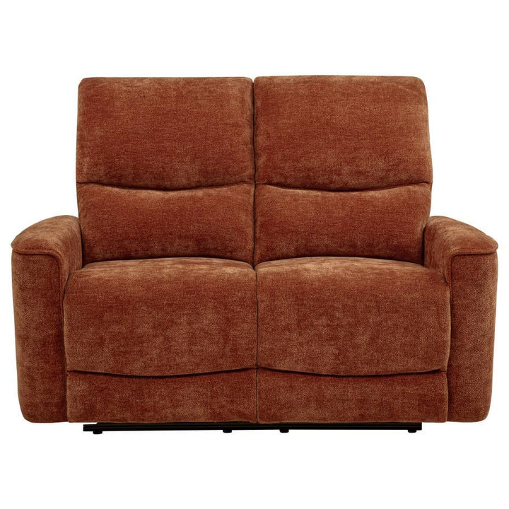 Navarro - Chenille Upholstered Reclining Loveseat - Burnt Orange Reclining Loveseat modern furniture Contempo Furniture