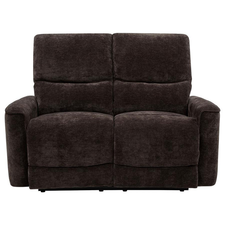 Navarro - Chenille Upholstered Reclining Loveseat - Dark Brown Reclining Loveseat modern furniture Contempo Furniture
