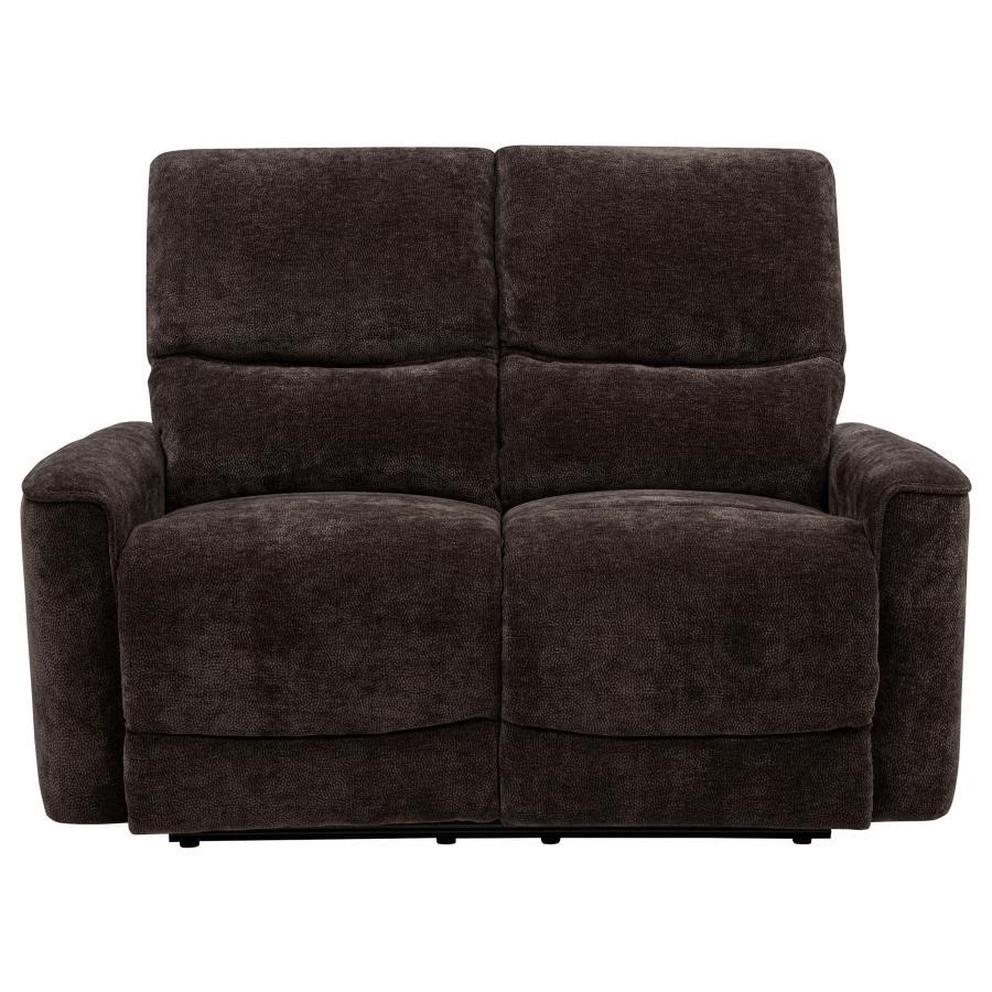 Navarro - Chenille Upholstered Reclining Loveseat - Dark Brown Reclining Loveseat modern furniture Contempo Furniture