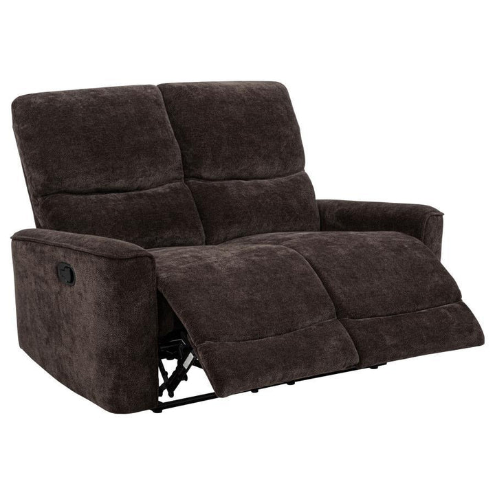 Navarro - Chenille Upholstered Reclining Loveseat - Dark Brown Reclining Loveseat modern furniture Contempo Furniture