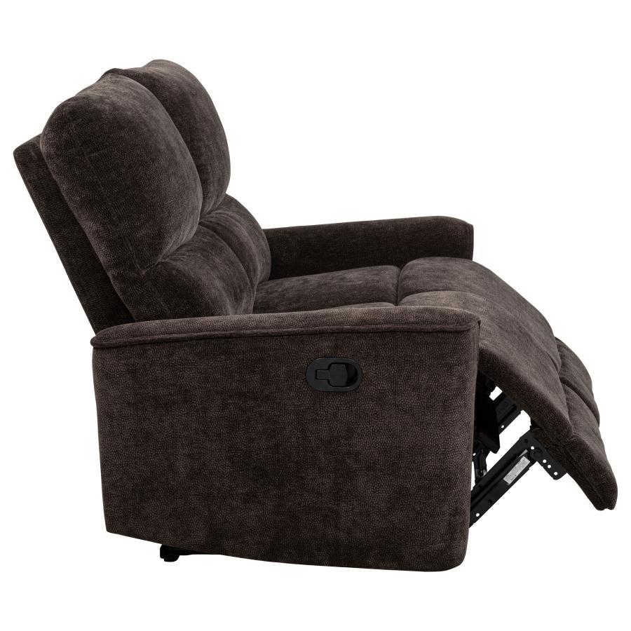 Navarro - Chenille Upholstered Reclining Loveseat - Dark Brown Reclining Loveseat modern furniture Contempo Furniture