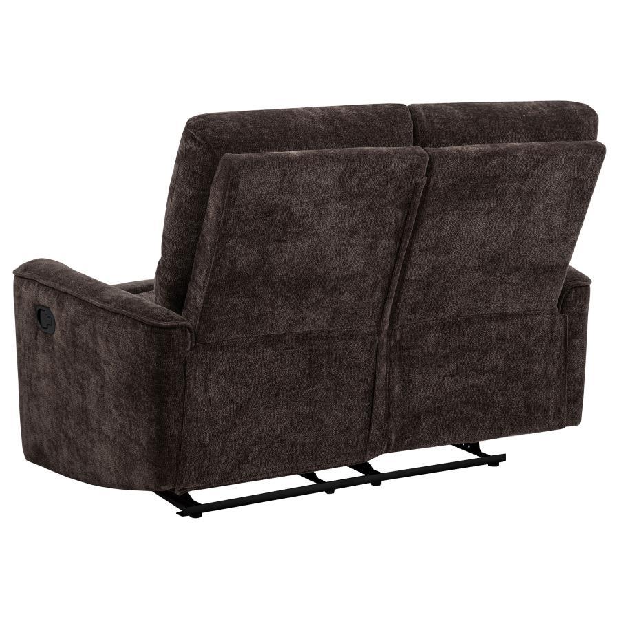 Navarro - Chenille Upholstered Reclining Loveseat - Dark Brown Reclining Loveseat modern furniture Contempo Furniture