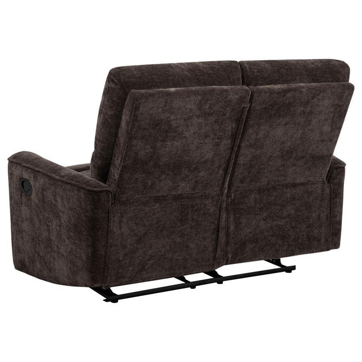Navarro - Chenille Upholstered Reclining Loveseat - Dark Brown Reclining Loveseat modern furniture Contempo Furniture
