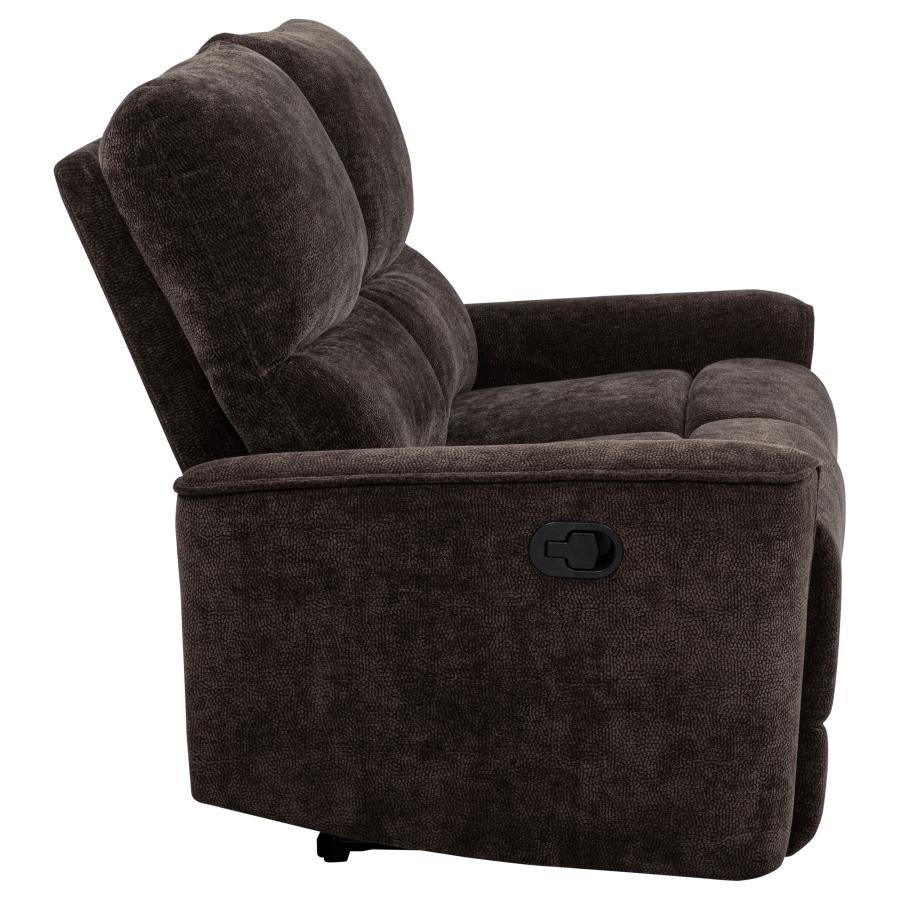 Navarro - Chenille Upholstered Reclining Loveseat - Dark Brown Reclining Loveseat modern furniture Contempo Furniture