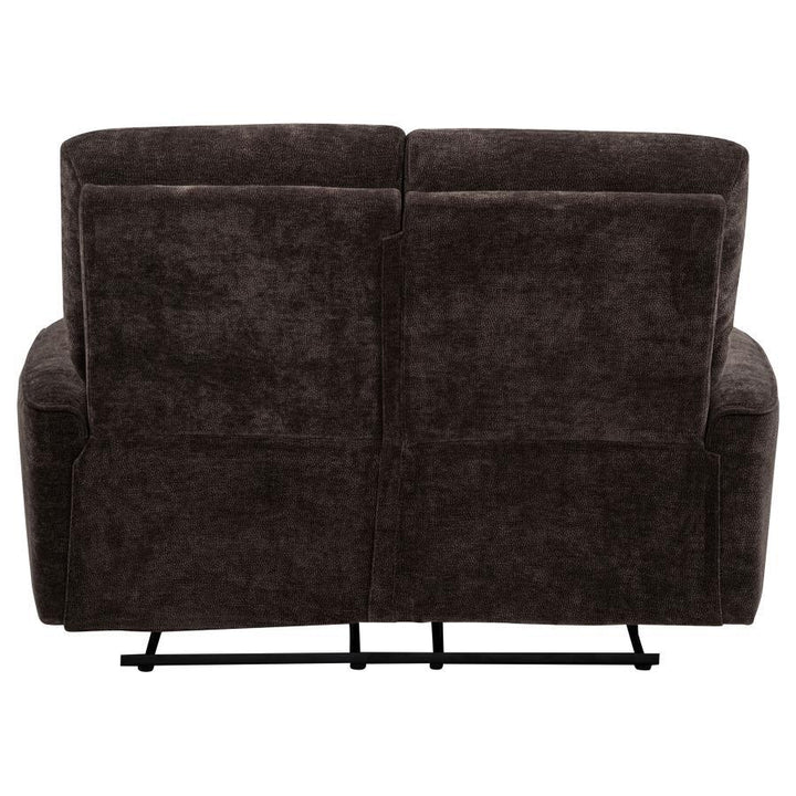 Navarro - Chenille Upholstered Reclining Loveseat - Dark Brown Reclining Loveseat modern furniture Contempo Furniture