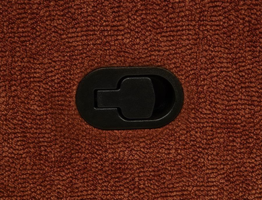 Navarro - Chenille Upholstered Reclining Sofa - Burnt Orange Reclining Sofa modern furniture Contempo Furniture